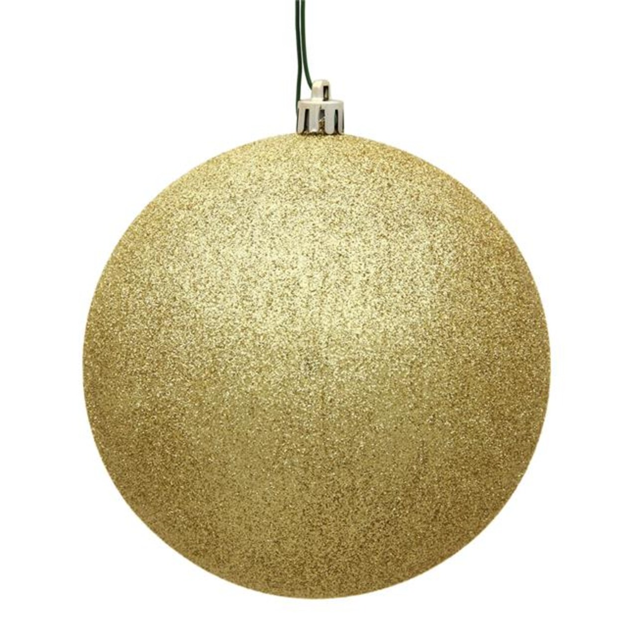 Gold Glitter Drilled Cap Ball Ornament, 12 in.